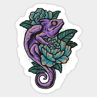 Chameleon flowers Sticker